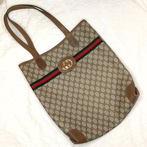 Gucci 1980s Vintage Shopper Tote